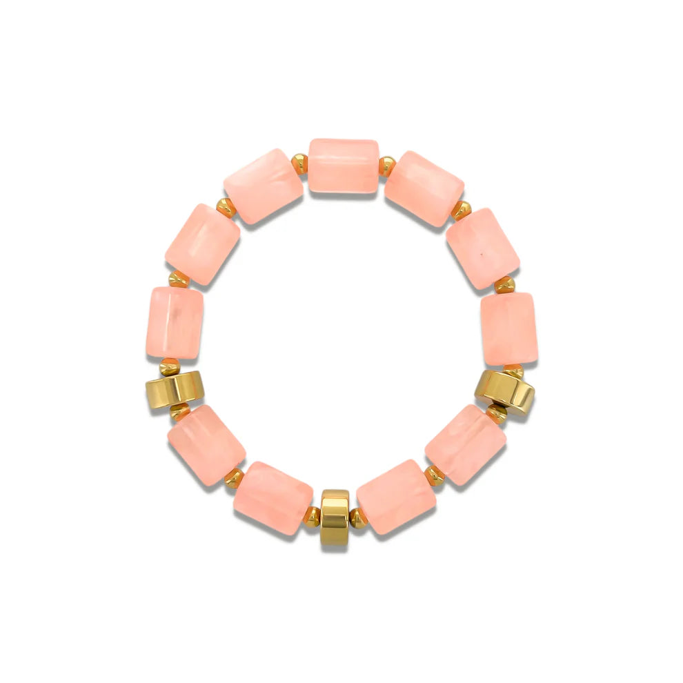 Resin Rectangle Bead Bracelet
