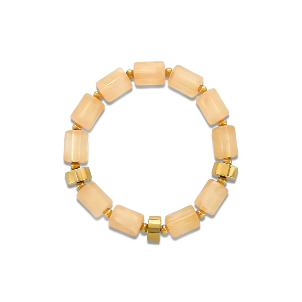 Resin Rectangle Bead Bracelet