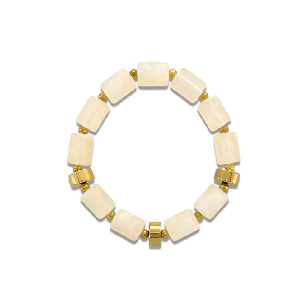 Resin Rectangle Bead Bracelet