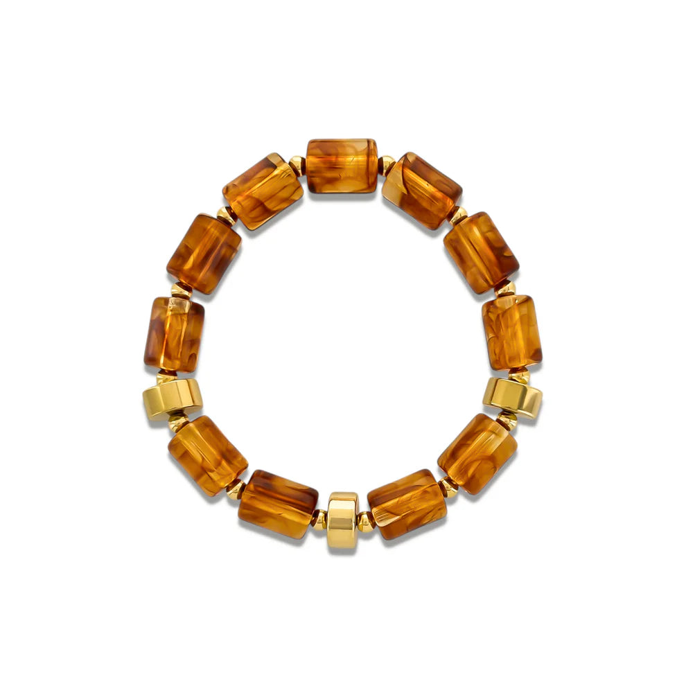 Resin Rectangle Bead Bracelet