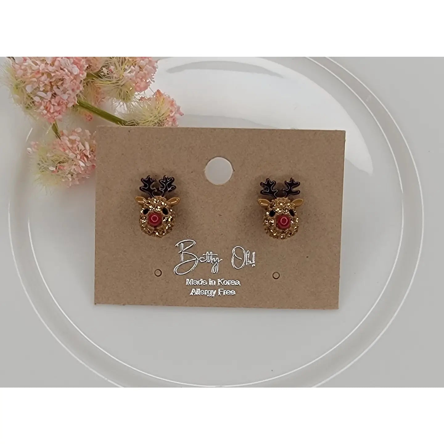Reindeer Head Earrings