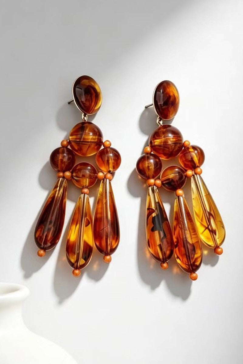Resin Bead Drop Earrings