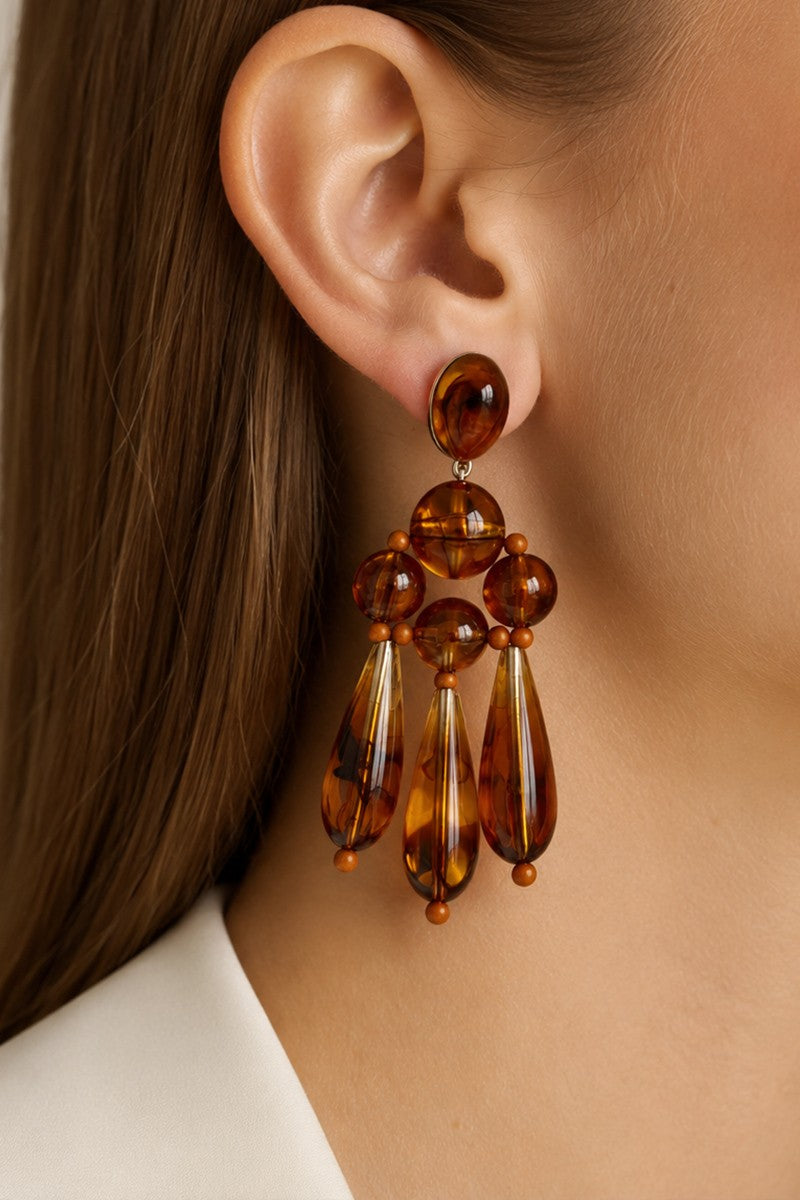 Resin Bead Drop Earrings