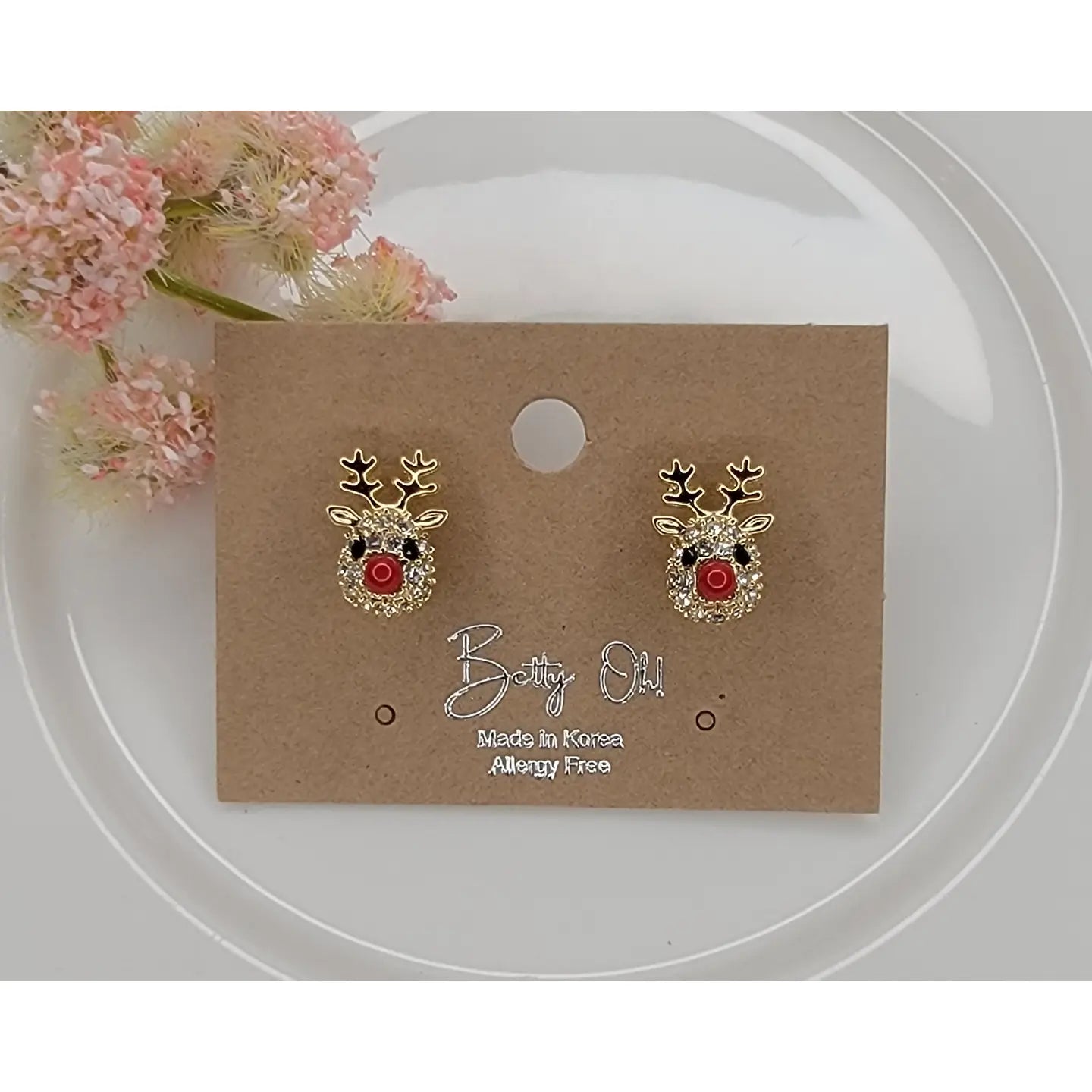 Reindeer Head Earrings