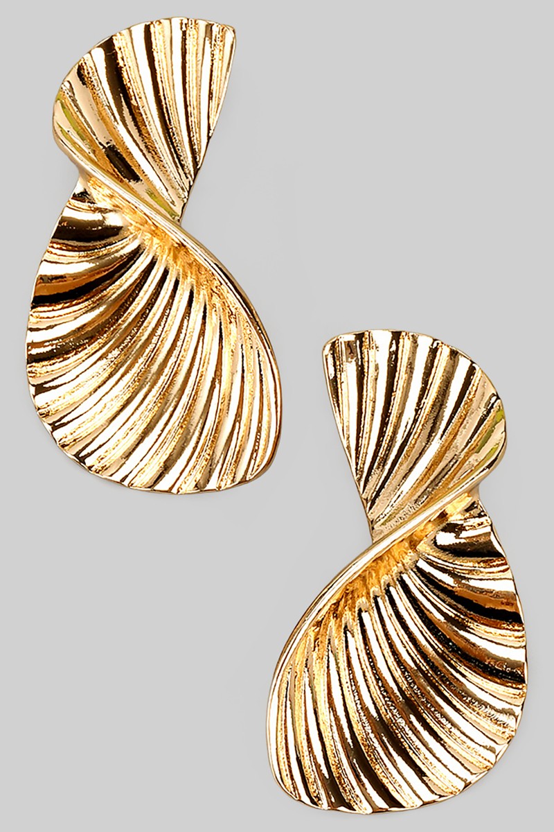 Large Ridged Twist Drop Earrings
