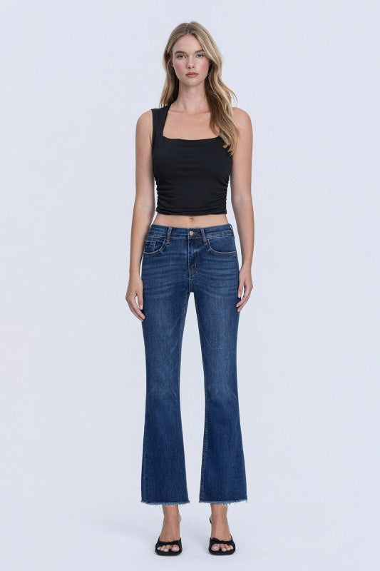 Riley Mid Rise Kick Flare Ankle Jeans