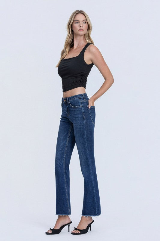 Riley Mid Rise Kick Flare Ankle Jeans