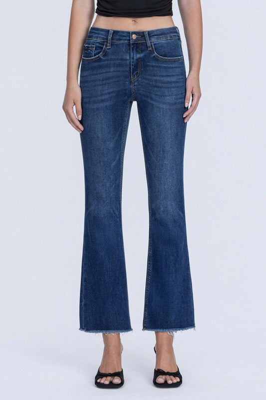 Riley Mid Rise Kick Flare Ankle Jeans