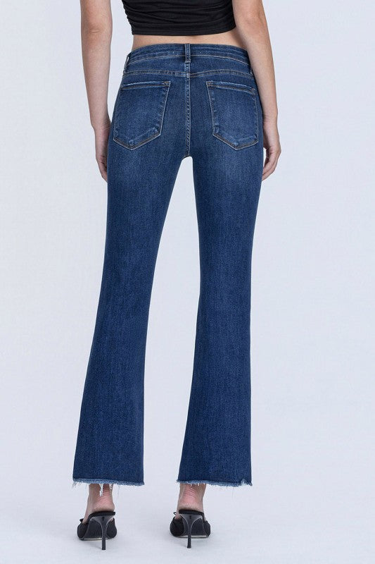 Riley Mid Rise Kick Flare Ankle Jeans