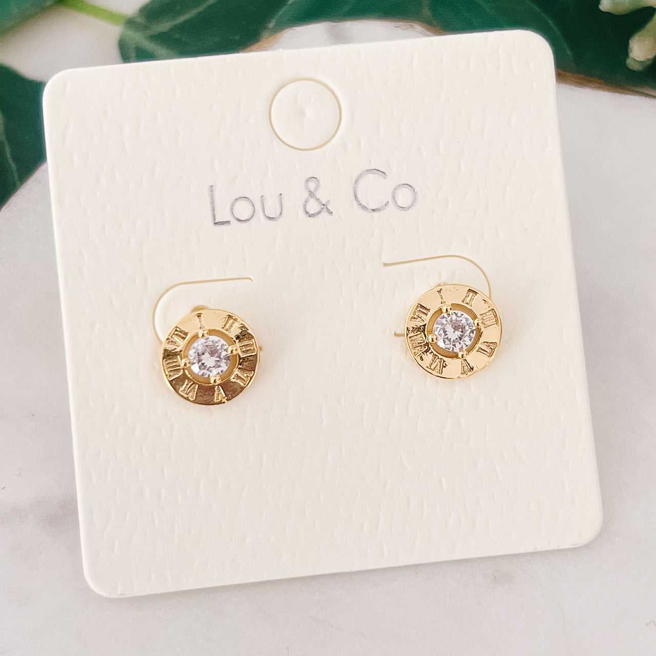 CZ Roman Numeral Studs