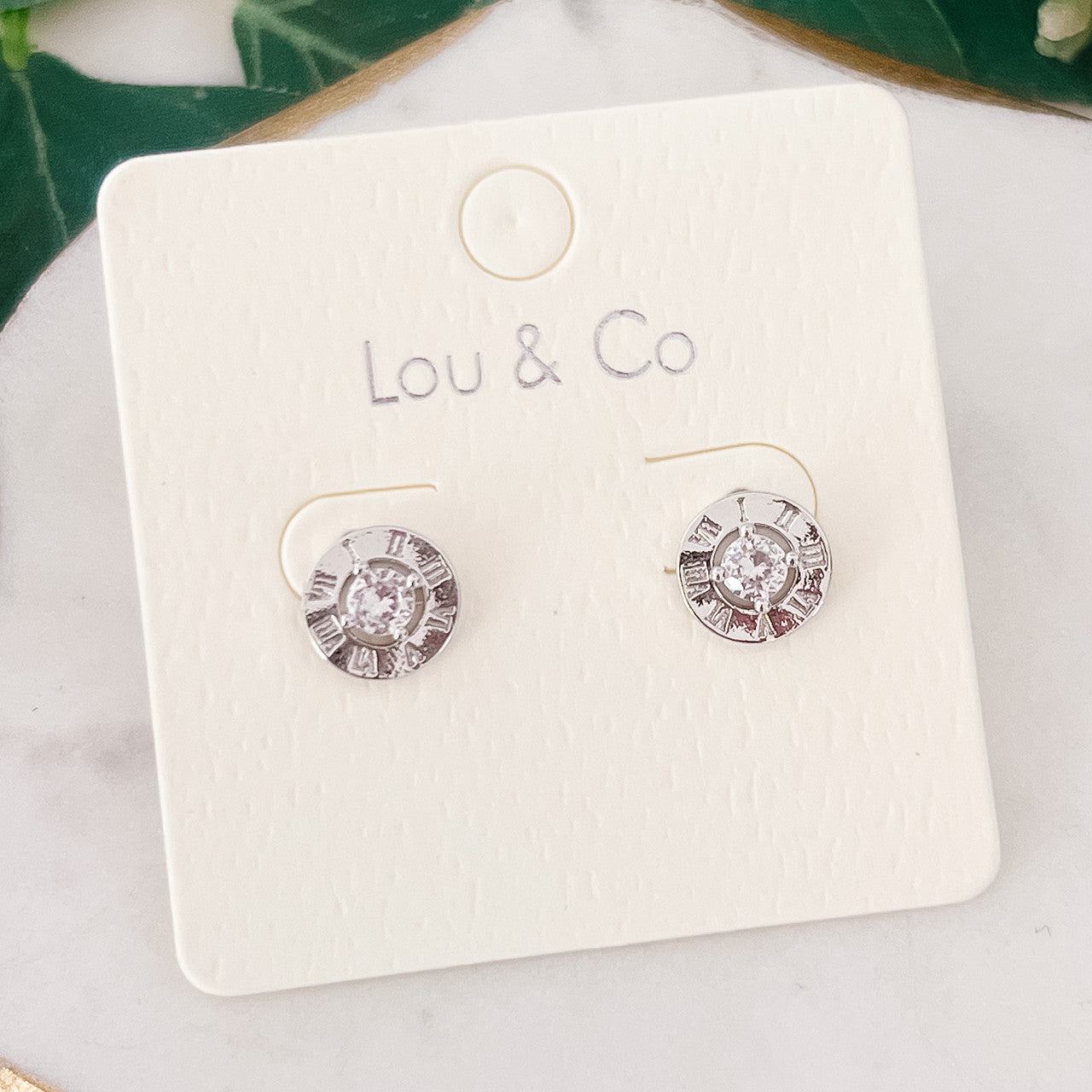 CZ Roman Numeral Studs
