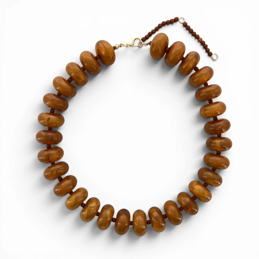 Resin Rondelle Bead Necklace