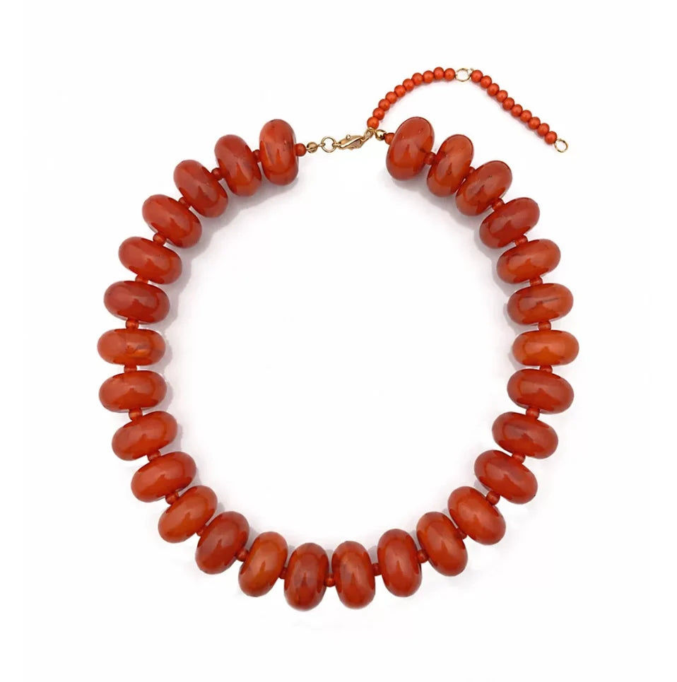 Resin Rondelle Bead Necklace