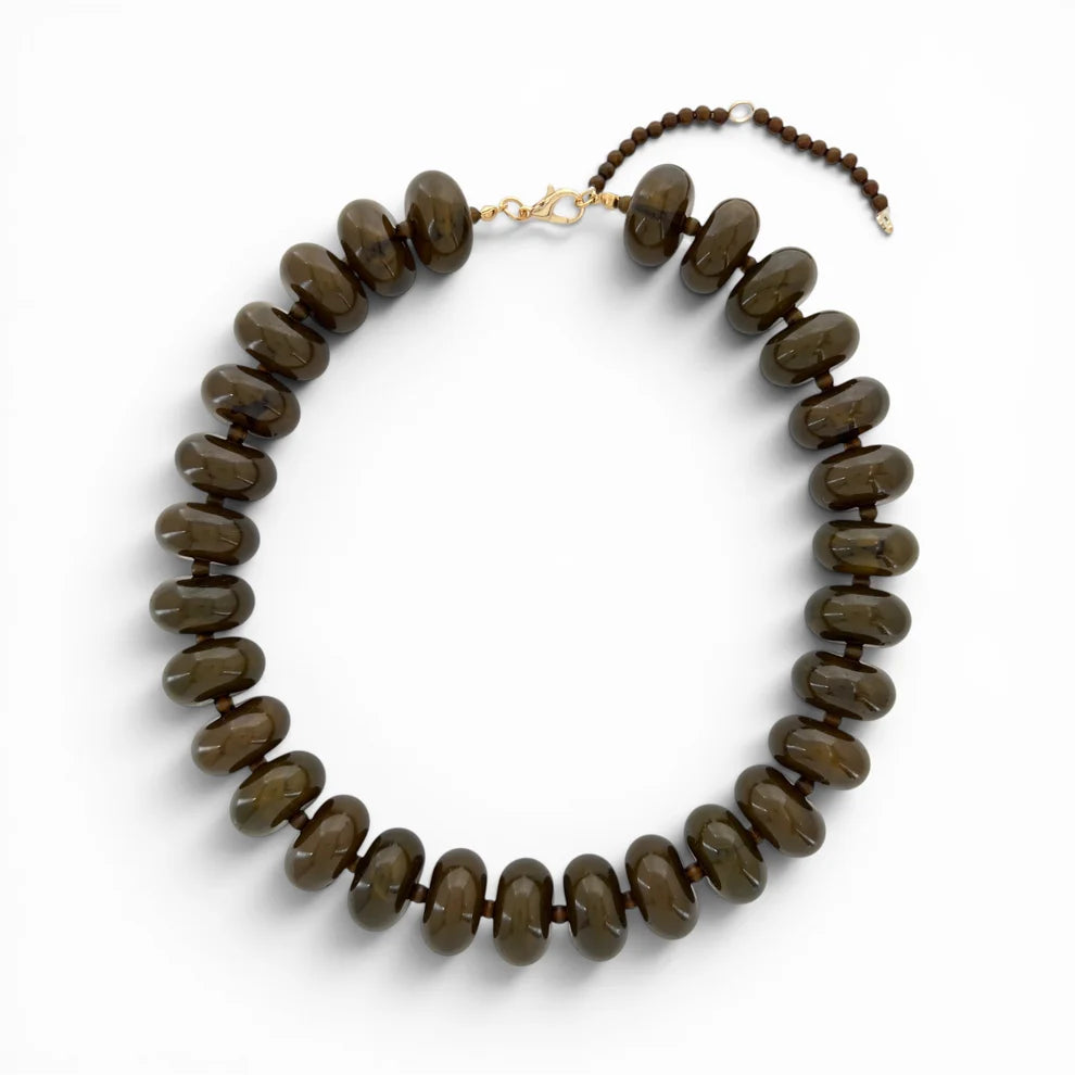 Resin Rondelle Bead Necklace