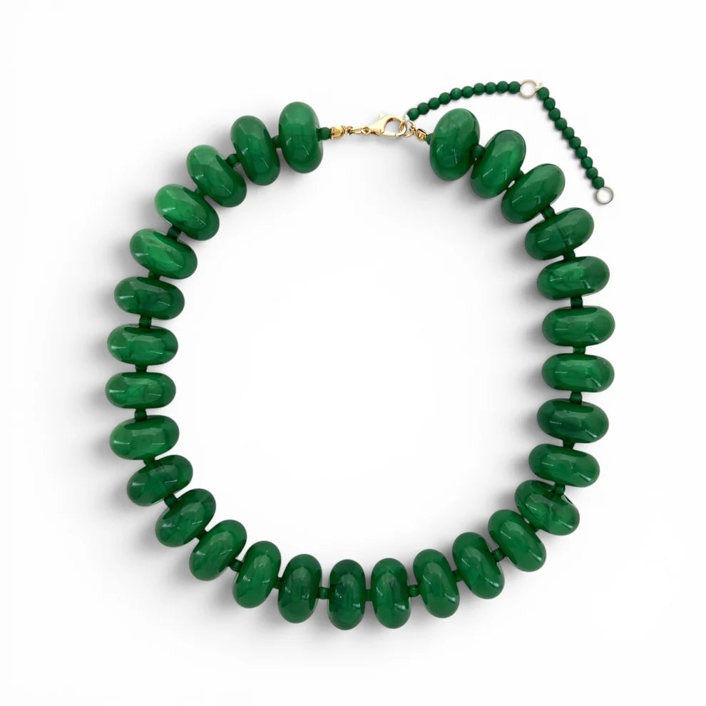Resin Rondelle Bead Necklace