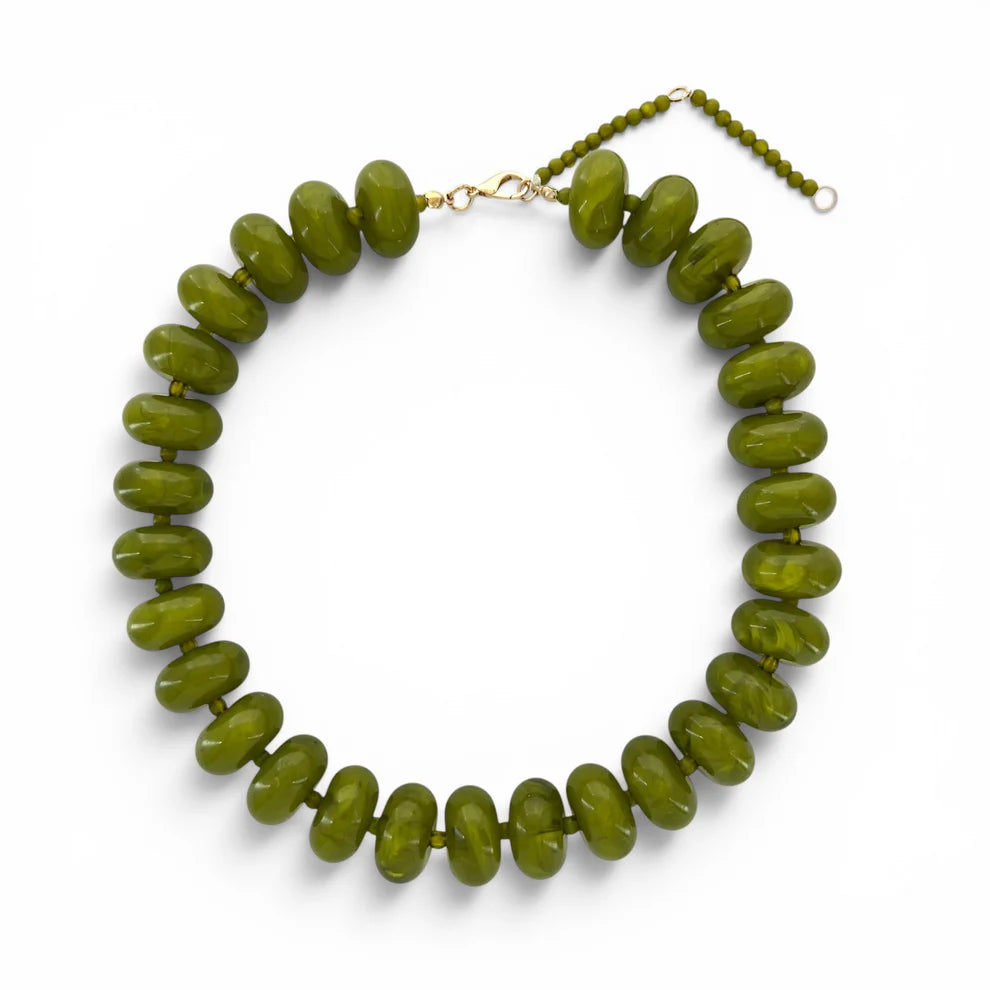 Resin Rondelle Bead Necklace