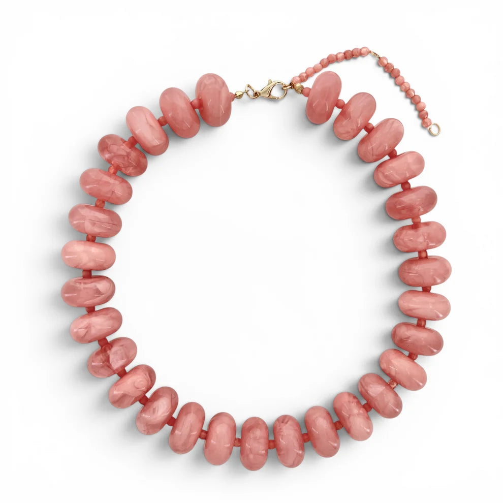 Resin Rondelle Bead Necklace