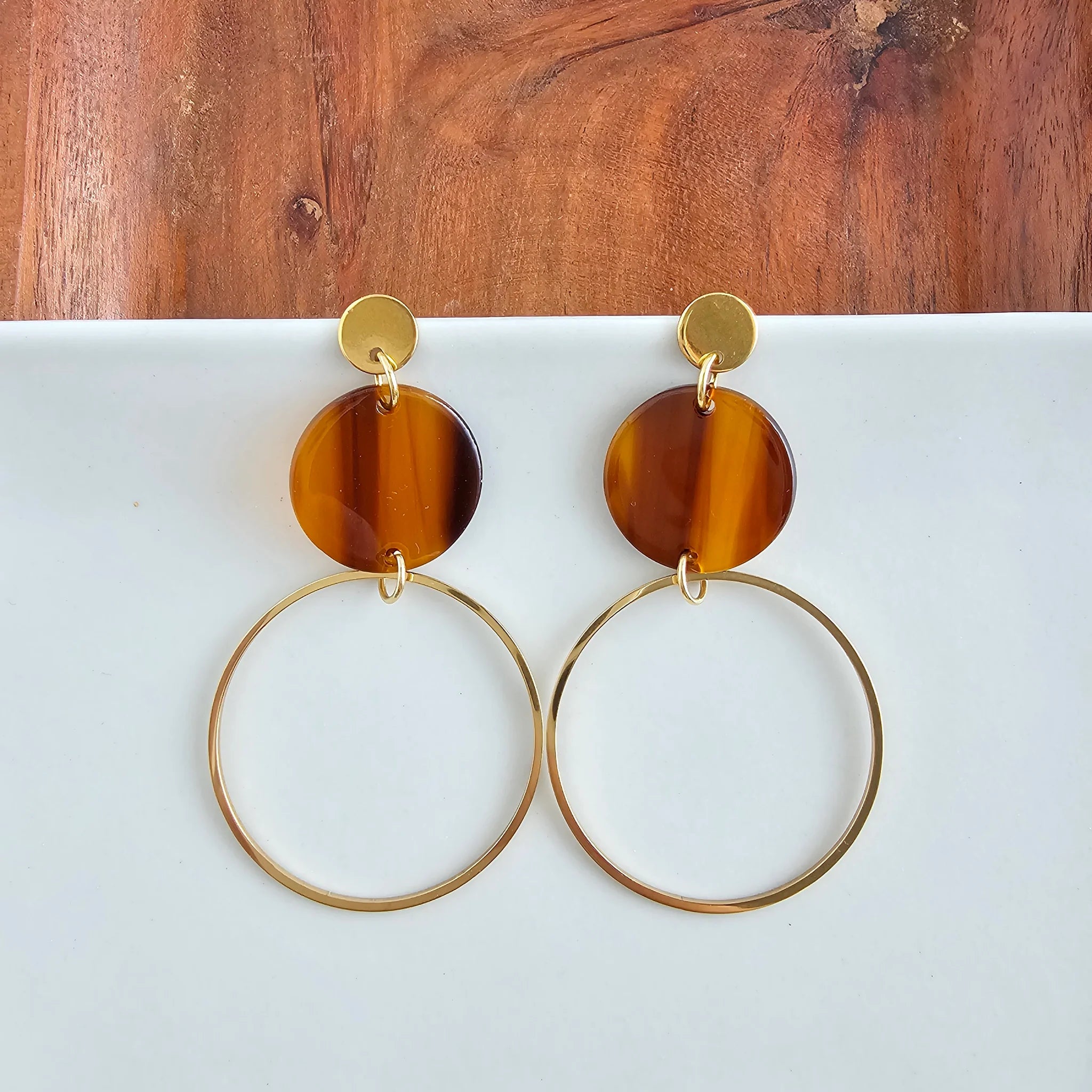 Sadie Earrings Walnut