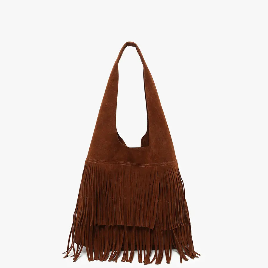 Samara Suede Fringe Tote