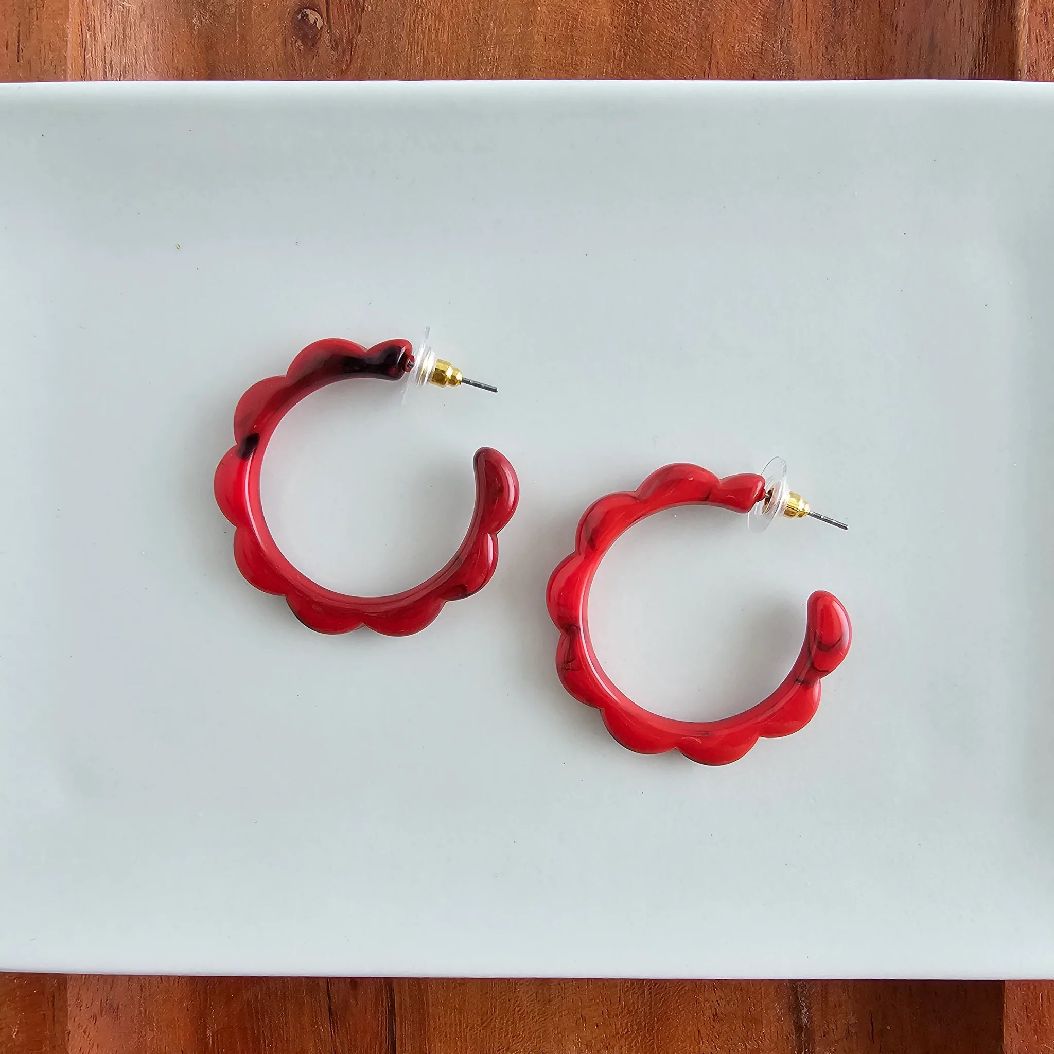 Scarlett Hoops Crimson Red