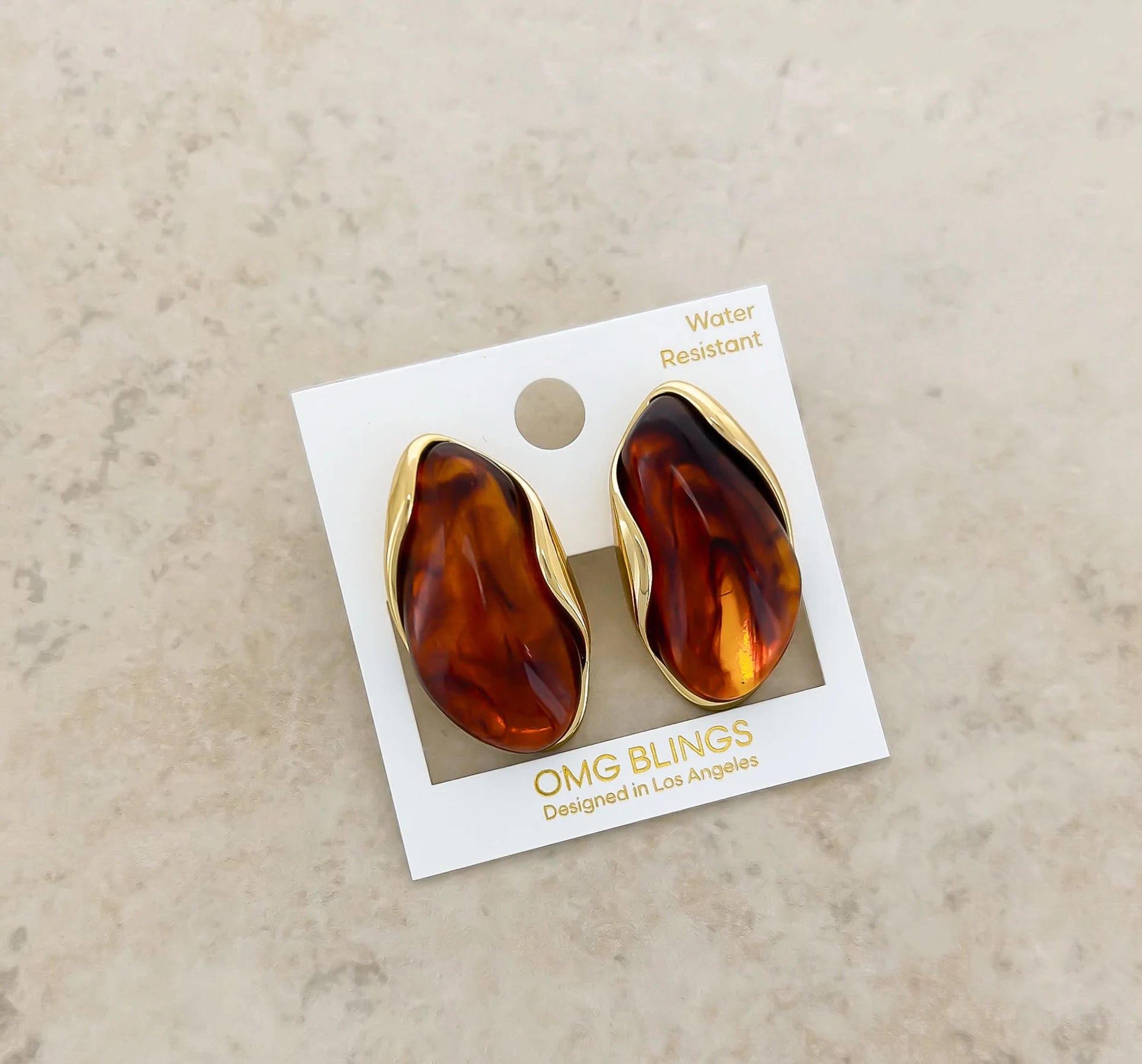 Sculpted Marbled Earrings
