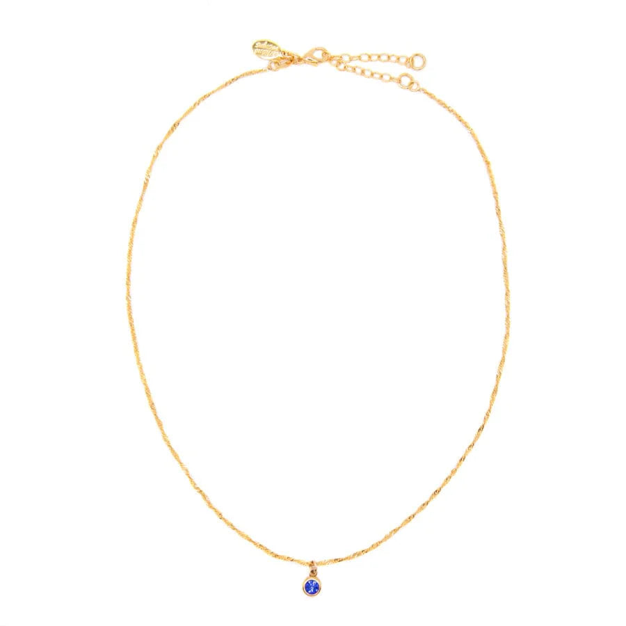 Bezel Birthstone Necklace