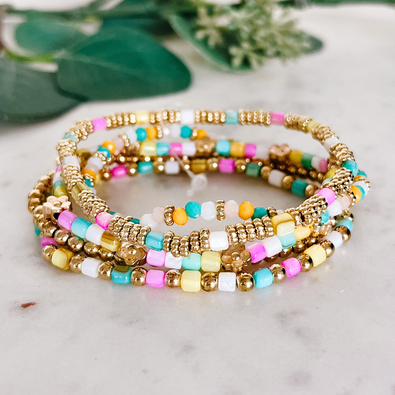 Mini Mixed Bead Multi Stretch Bracelet Set
