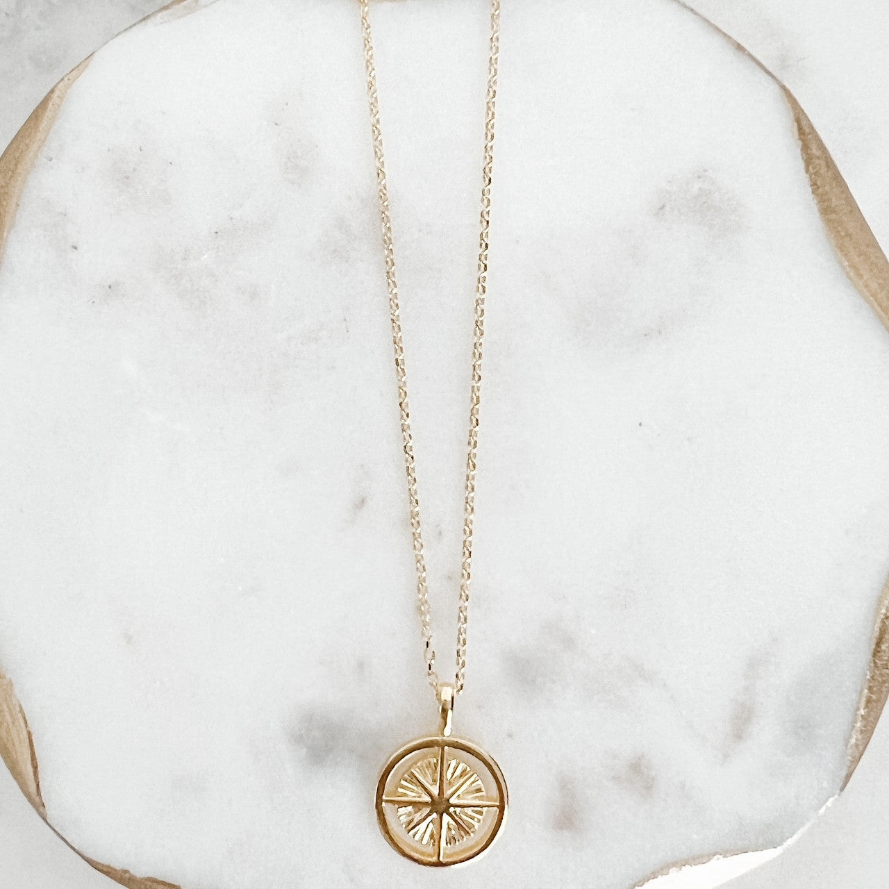 Cutout Compass Necklace