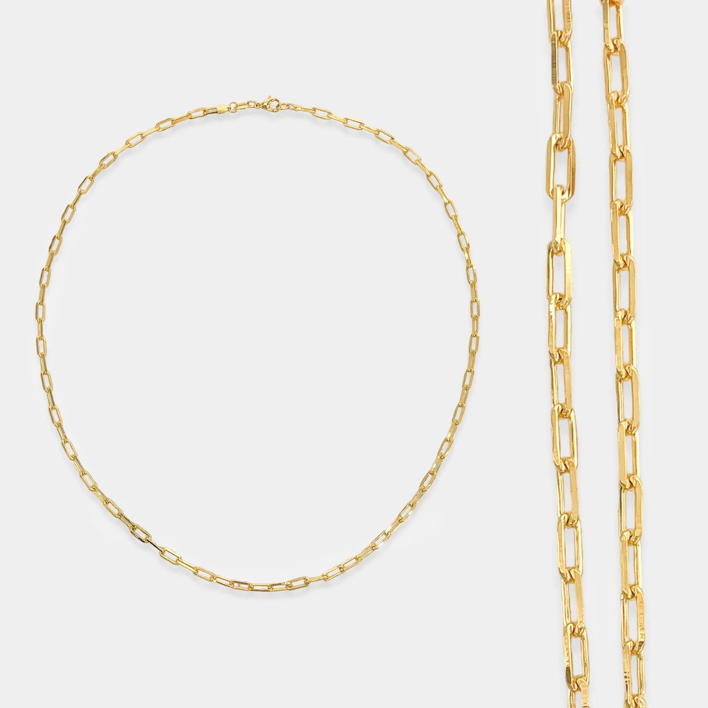 Gold Small Paperclip Chain Necklace