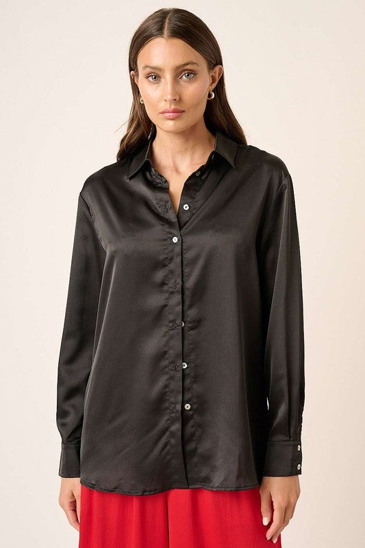 Soren Satin Button Top