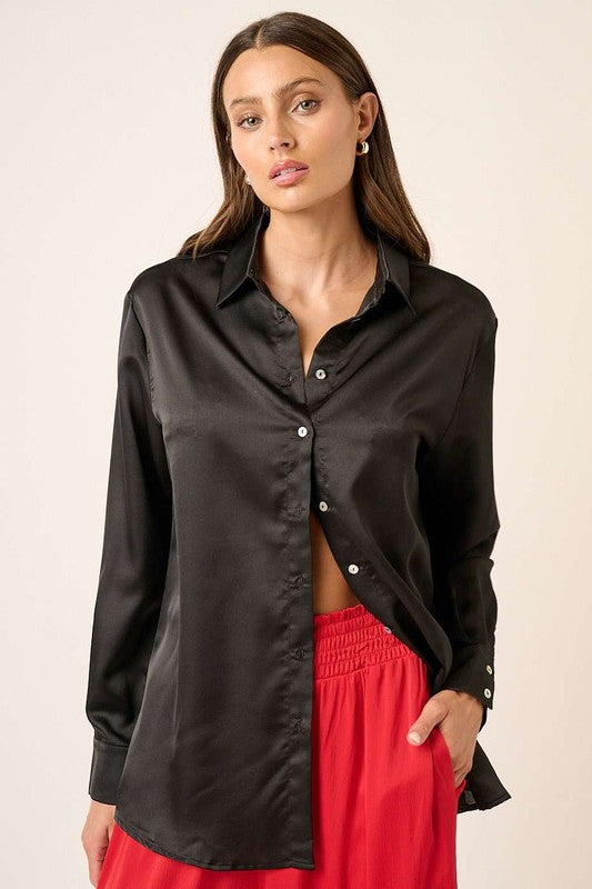 Soren Satin Button Top