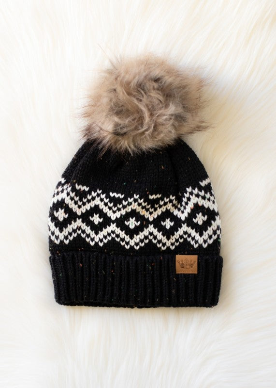 Speckled Diamond Pom Hat