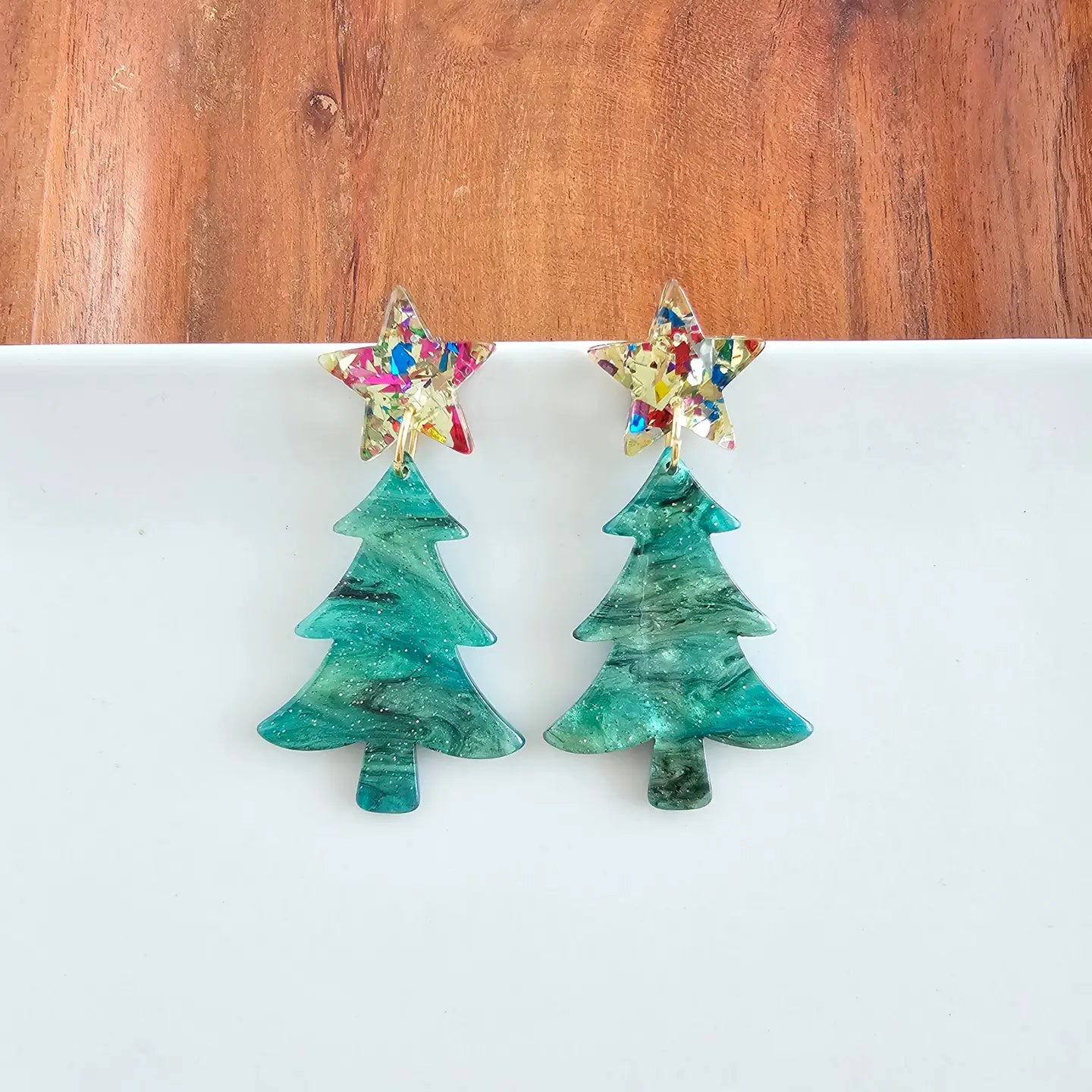 Star Christmas Tree Earrings