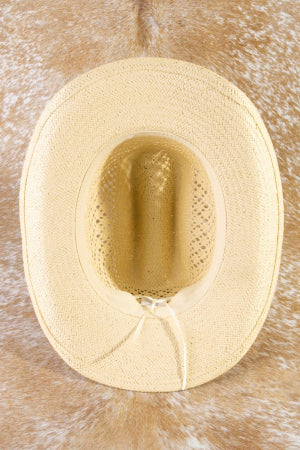 Woven Straw Beaded Cowboy Hat