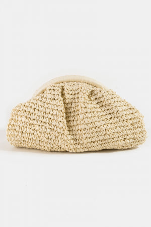 Straw Woven Handle Clutch