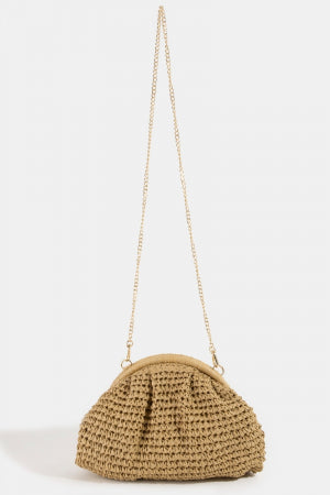 Straw Woven Handle Clutch