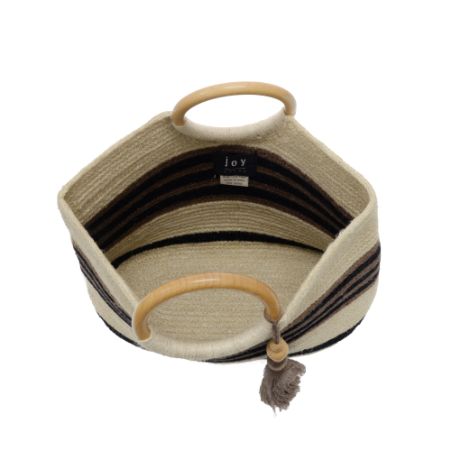 Teagan Striped Jute Tote