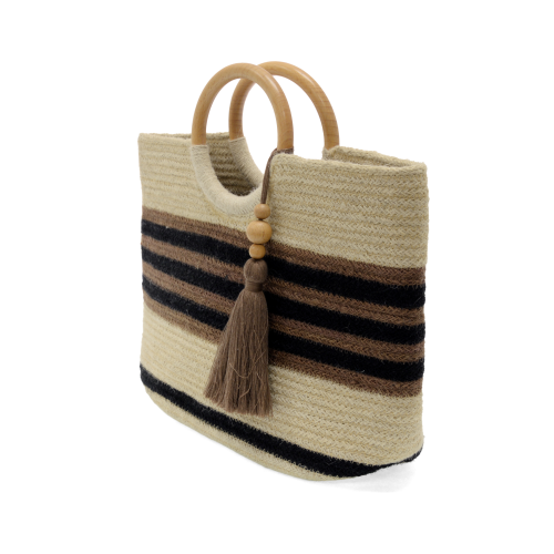 Teagan Striped Jute Tote