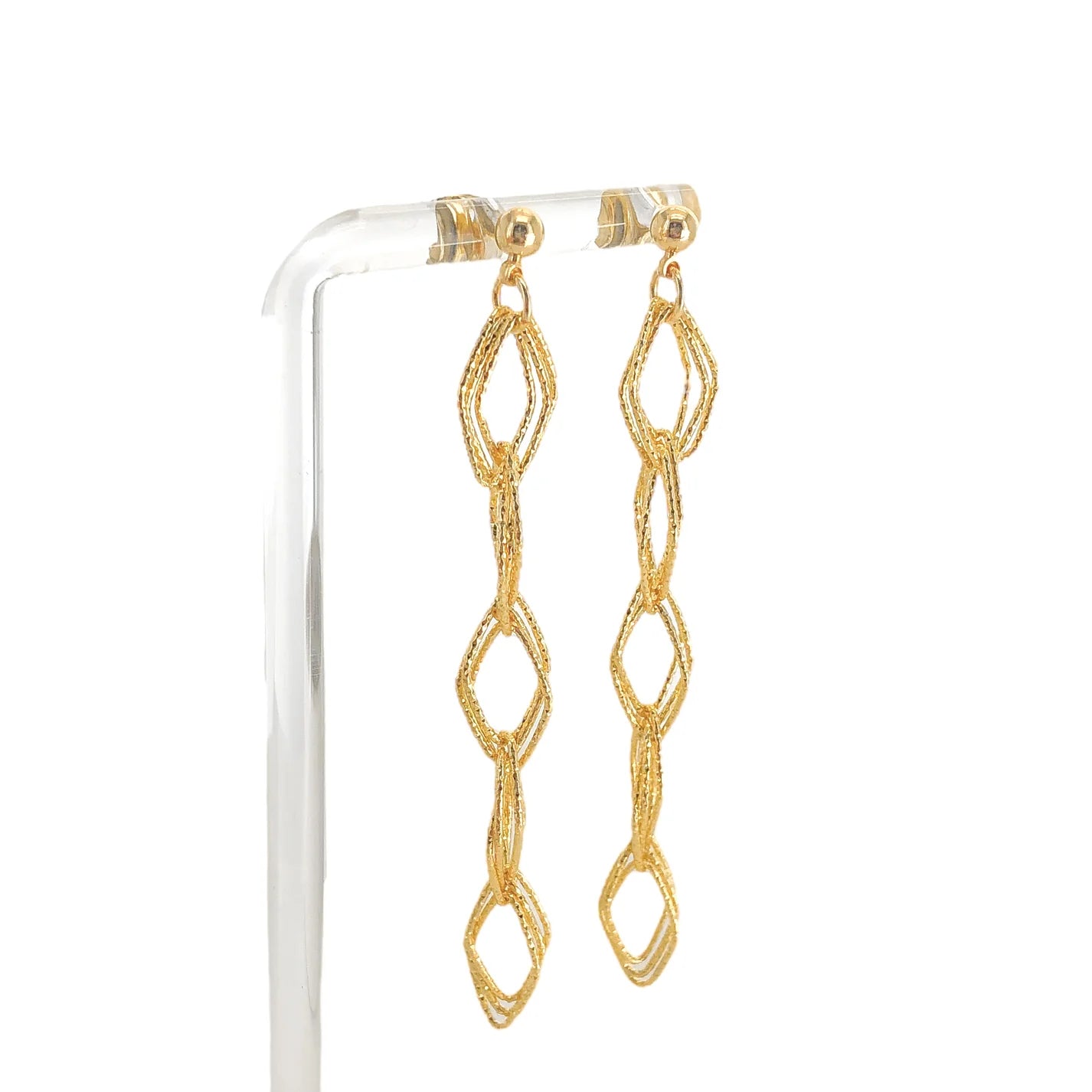 Textured Diamond Chain Earrings