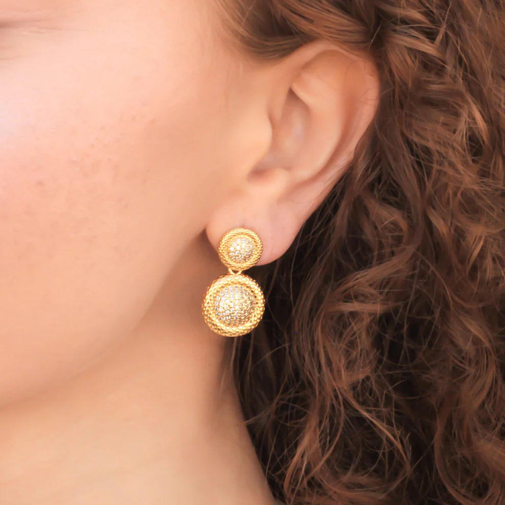 Textured Double Circle Earrings