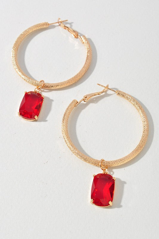 Texture Hoop Charm Earrings FINAL SALE