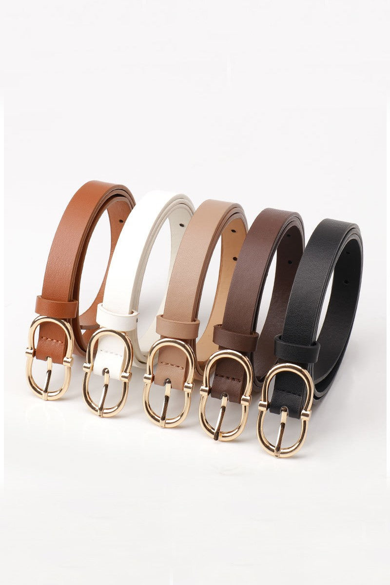 Thin Double Buckle Belt