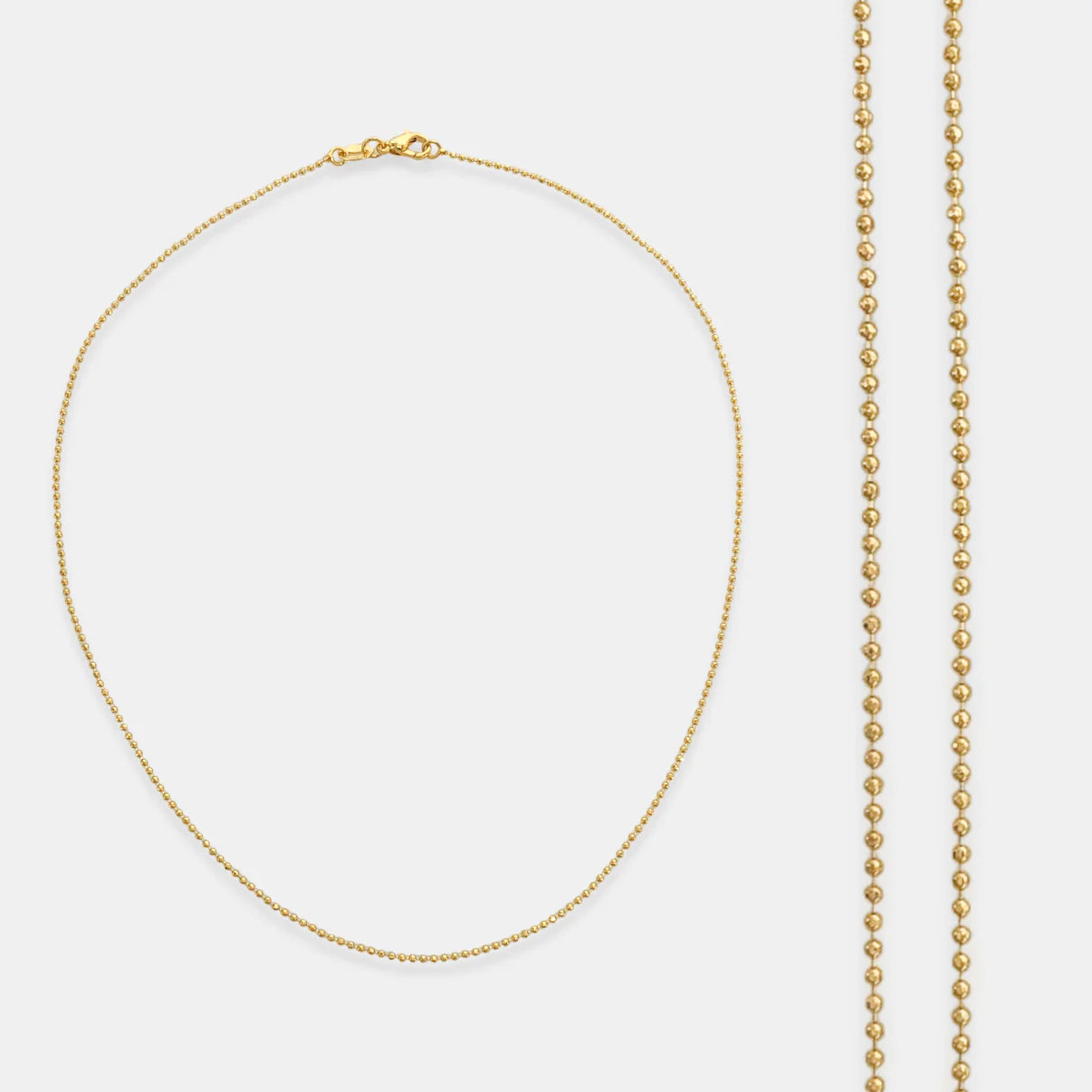 Gold Tiny Ball Chain Necklace