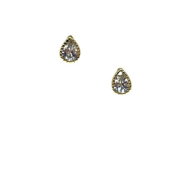Tiny Teardrop Crystal Studs