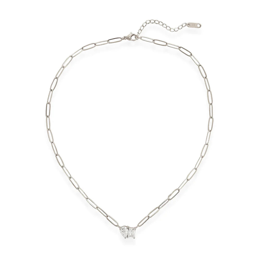 Two CZ Stone Necklace