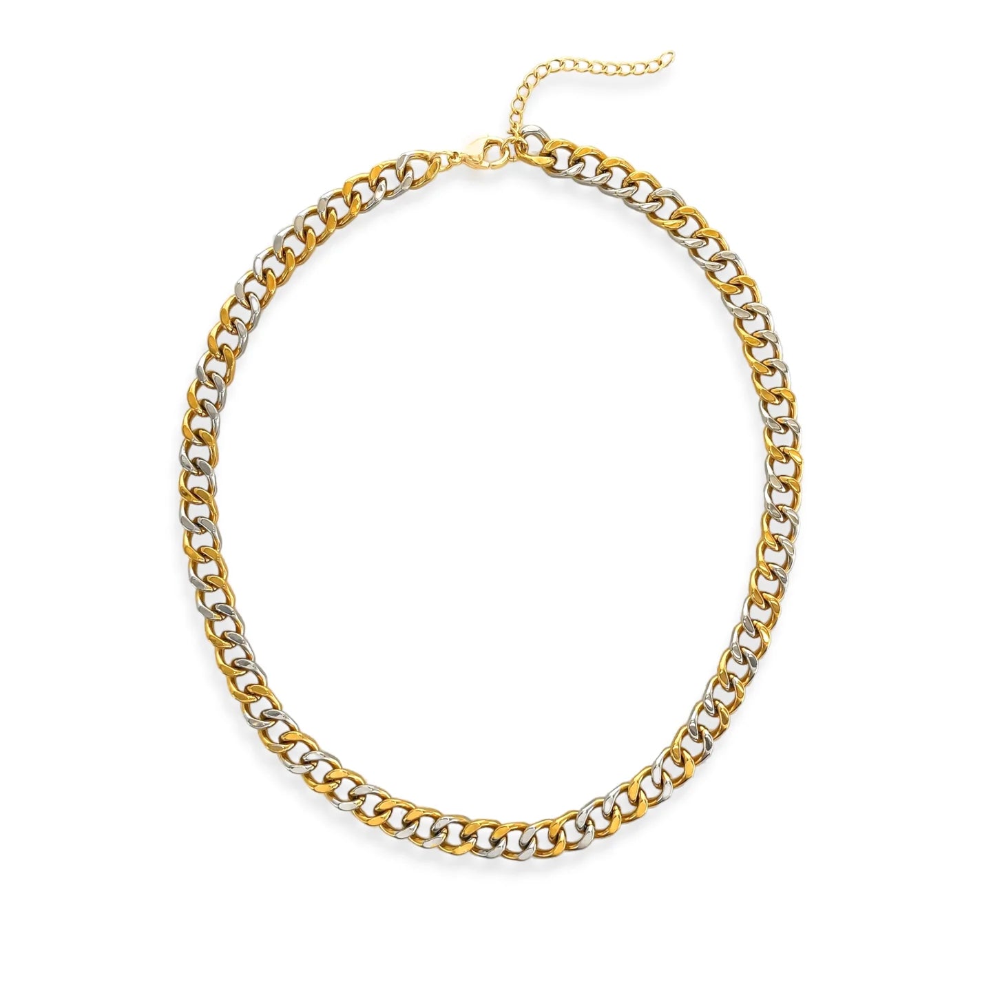 Two Tone Curb Chain Necklace