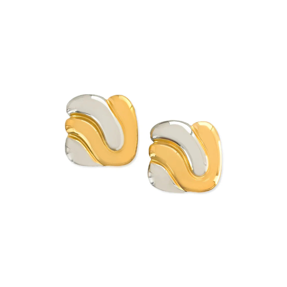 Two Tone Swirl Earrings