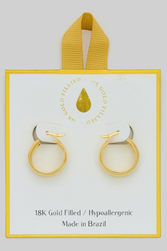 Gold Wide Hinge Hoops