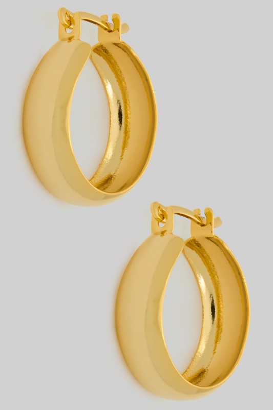 Gold Wide Hinge Hoops