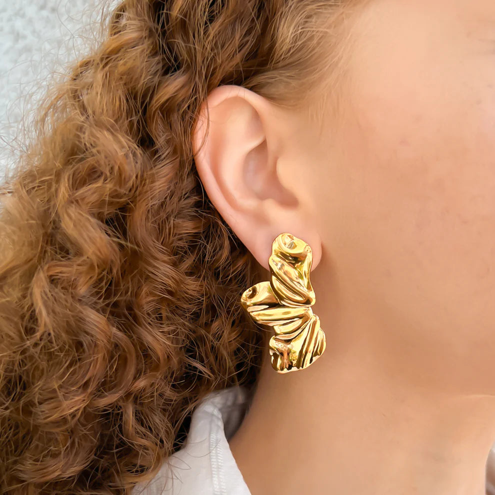 Wide Leaf Earrings